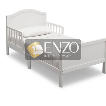 CELLO – Minimalist White Toddler Bed with Storage