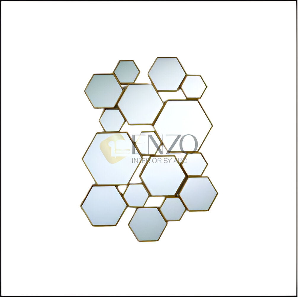 Metal Brass Metal Hexagon Mirror | Elevate Your Space with Style