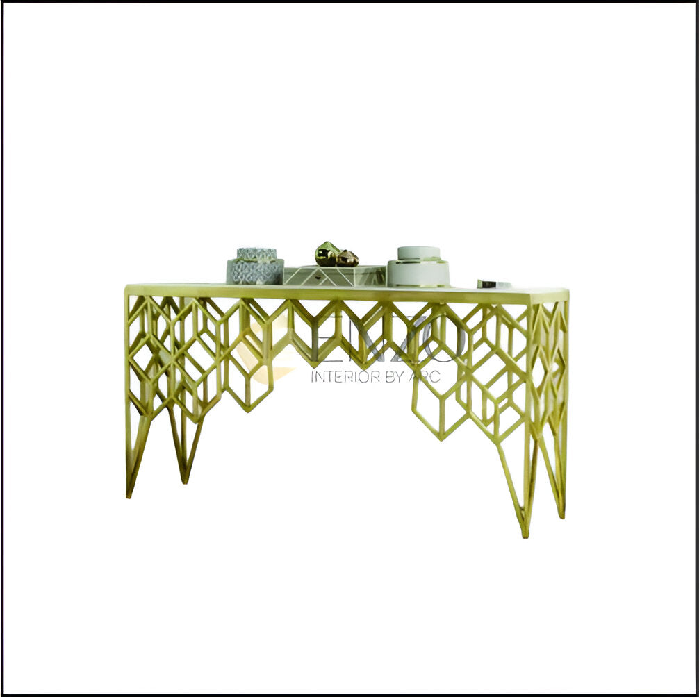 Honey Comb Stainless steel Console Table | Timeless Décor Pieces for a Luxurious Touch